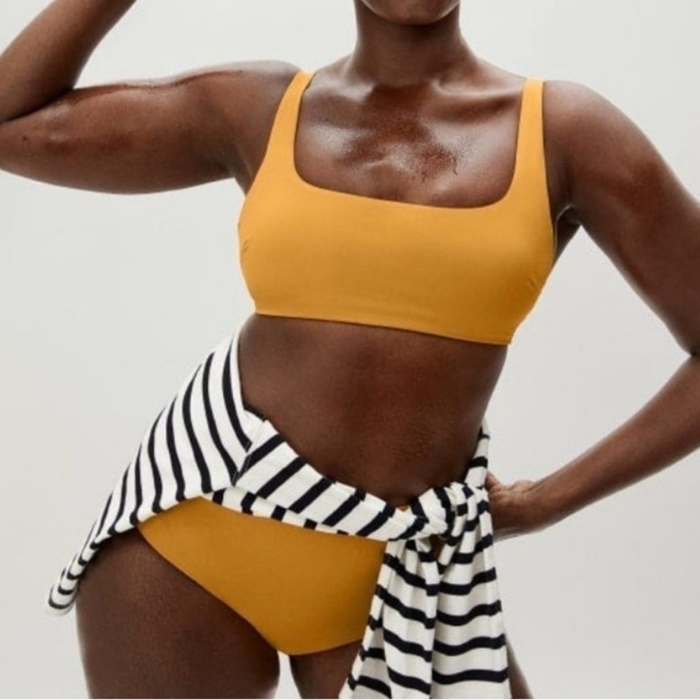 Everlane Mustard Yellow Scoop Bikini